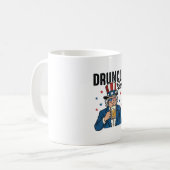 Druncle Sam Grappige Patriottische Bier Vector Ont Koffiemok (Voorkant links)