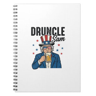 Druncle Sam Grappige Patriottische Bier Vector Ont Notitieboek