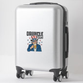 Druncle Sam Grappige Patriottische Bier Vector Ont Sticker (Koffer)