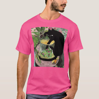 Drunk cat Dunk retro T-shirt