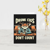 Drunk Cigs Don't Count Funny Cigarette Humor Smoki Kaart (Gele Bloem)