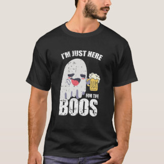 Drunk Ghost Drinking Beer Boo Costume Funny Hallow T-shirt