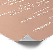 Drunk In Love. Bleek roze moderne bruiloft drinken Poster (Hoek)