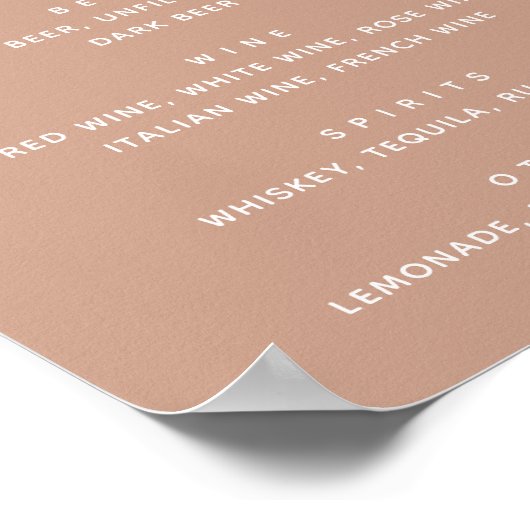 Drunk In Love. Bleek roze moderne bruiloft drinken Poster (Hoek)