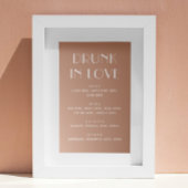 Drunk In Love. Bleek roze moderne bruiloft drinken Poster