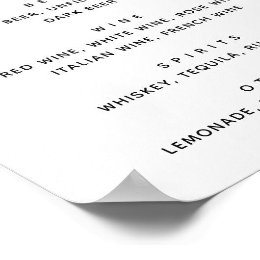 Drunk In Love. Minimalistische moderne bruiloft dr Poster (Hoek)