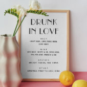 Drunk In Love. Minimalistische moderne bruiloft dr Poster
