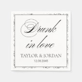 Drunk in Love Script Floral Wedding Custom  Servet (Voorkant)