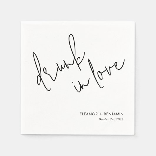 Drunk in Love Wedding Napkins Minimalist Servet (Voorkant)