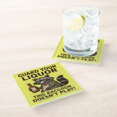 Drunk Raccoon Glazen Onderzetter (Schuin)