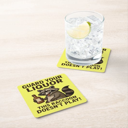Drunk Raccoon Kartonnen Onderzetters (Insitu)
