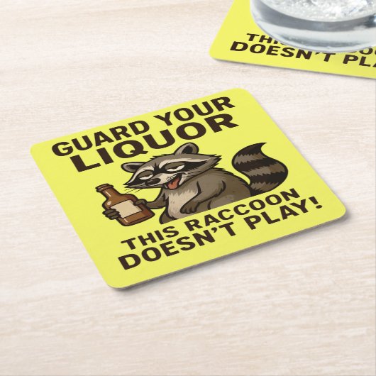 Drunk Raccoon Kartonnen Onderzetters (Schuin)