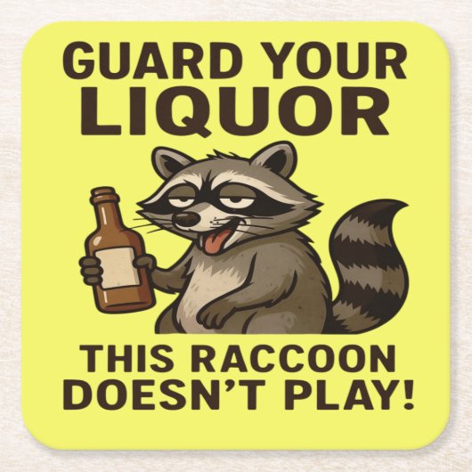 Drunk Raccoon Kartonnen Onderzetters (Voorkant)