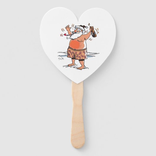 Drunk Santa heart hand fans Handwaaier (Achterkant)