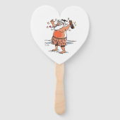 Drunk Santa heart hand fans Handwaaier (Voorkant)