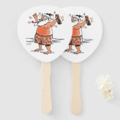 Drunk Santa paddle hand fans Handwaaier (Voorkant en achterkant)