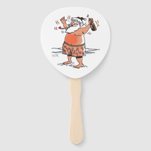 Drunk Santa paddle hand fans Handwaaier (Voorkant)