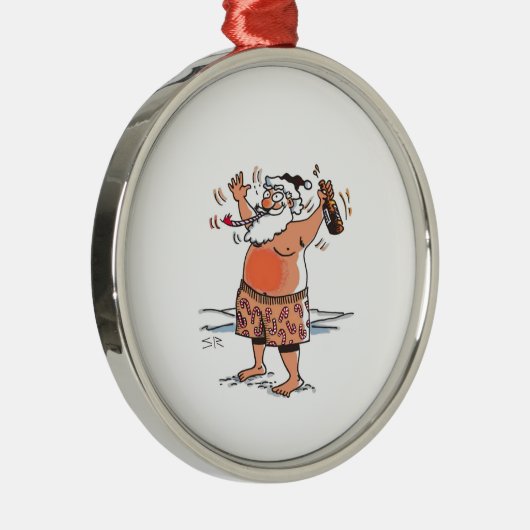 Drunk Santa round premium ornament (Rechts)
