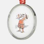Drunk Santa round premium ornament (Links)