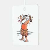 Drunk Santa square metal ornament (Voorkant links)