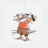 Drunk Santa square metal ornament (Voorkant)