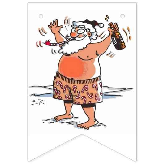 Drunk Santa swallowtail bunting banner (Derde vlag)