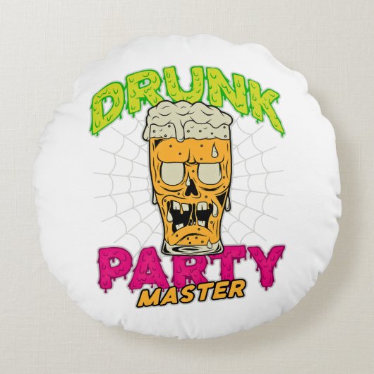 Drunk Zombie Pillow Rond Kussen (Voorkant)