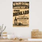 Drunkard Comedy Barnum 1938 WPA Poster (Keuken)