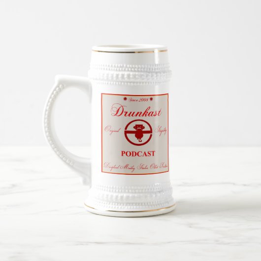 Drunkast Podcast Beer Stein Bierpul (Links)