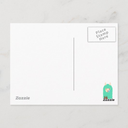 Drunken Emoji Llama (bier) Briefkaart (Achterkant)