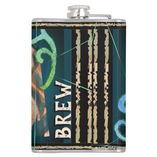 Drunken Green Wood Elf Elvish Brew Heupfles (Achterkant)