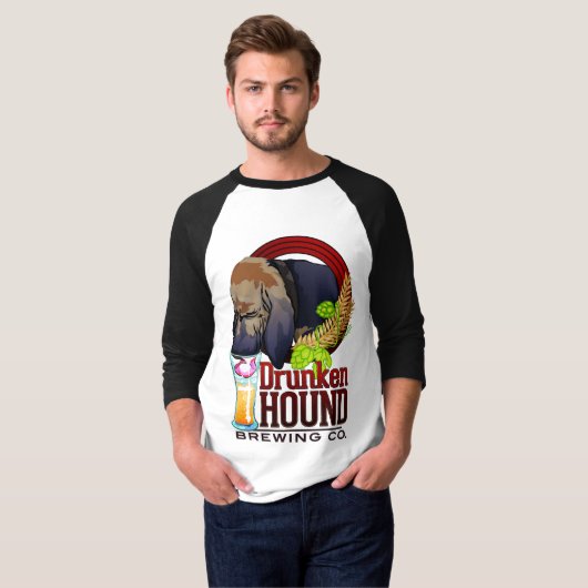 Drunken Hound Brewing Co. 3/4 T-Shirt (Voorkant volledig)