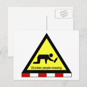 Drunken mensen die ⚠ Thaise ⚠ kruisen Briefkaart (Voorkant / Achterkant)