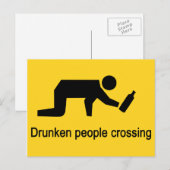Drunken mensen die ⚠ Thaise ⚠ kruisen Briefkaart (Voorkant / Achterkant)