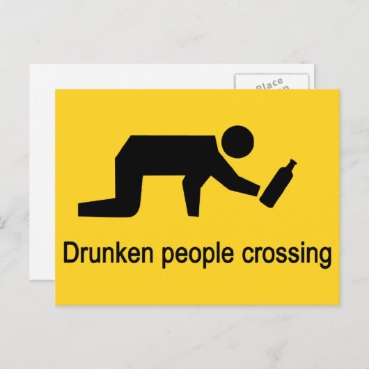 Drunken mensen die ⚠ Thaise ⚠ kruisen Briefkaart (Voorkant / Achterkant)
