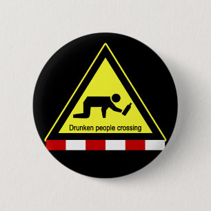 Drunken mensen die ⚠ Thaise ⚠ kruisen Ronde Button 5,7 Cm