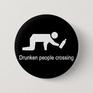 Drunken mensen die ⚠ Thaise ⚠ kruisen Ronde Button 5,7 Cm