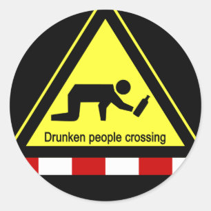 Drunken mensen die ⚠ Thaise ⚠ kruisen Ronde Sticker