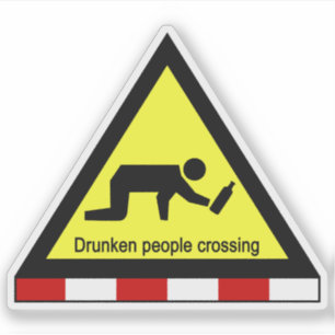 Drunken mensen die ⚠ Thaise ⚠ kruisen Sticker