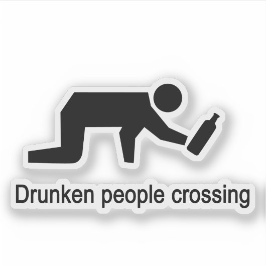 Drunken mensen die ⚠ Thaise ⚠ kruisen Sticker (Voorkant)