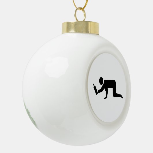 Drunken Mensen Keramische Bal Ornament (Links)