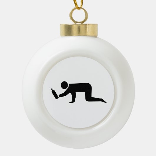 Drunken Mensen Keramische Bal Ornament (Voorkant)