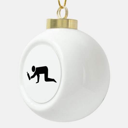 Drunken Mensen Keramische Bal Ornament (Rechts)