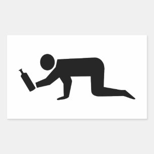 Drunken Mensen Rechthoekige Sticker