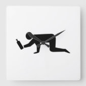 Drunken Mensen Vierkante Klok (Voorkant)