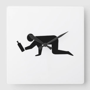 Drunken Mensen Vierkante Klok