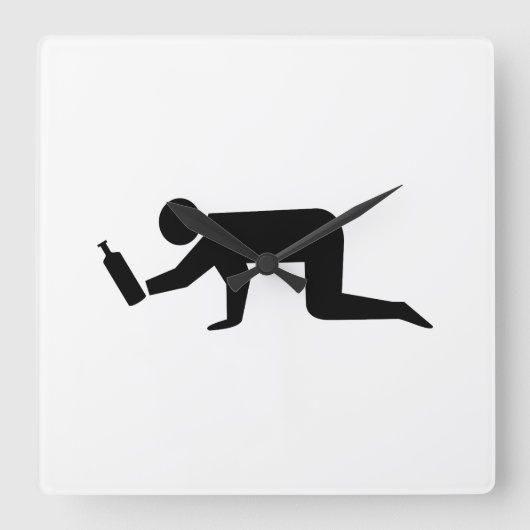 Drunken Mensen Vierkante Klok (Voorkant)