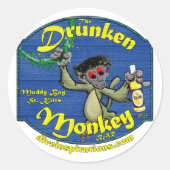 Drunken Monkey Bar Sticker (Voorkant)