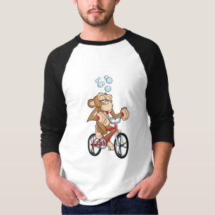 Drunken Monkey Riding Bicycle T-shirt