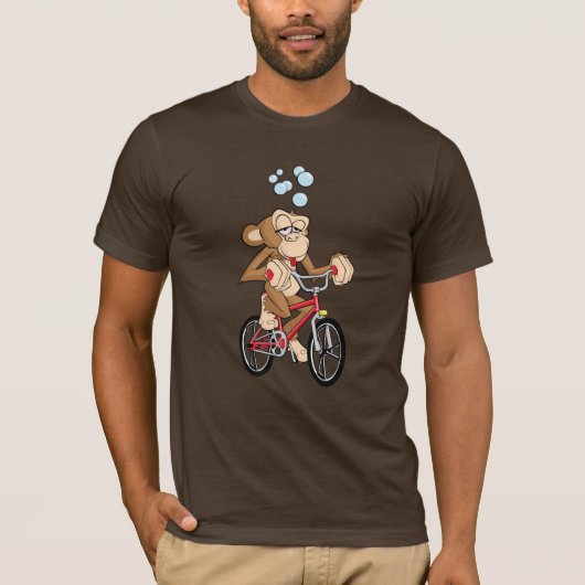 Drunken Monkey Riding Bicycle T-shirt (Voorkant)